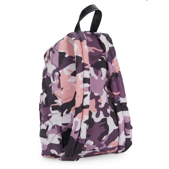 Marc Jacobs Quilted Camo Print Backpack Purple Violet Gray Mini Fabric Authentic - Picture 5 of 11